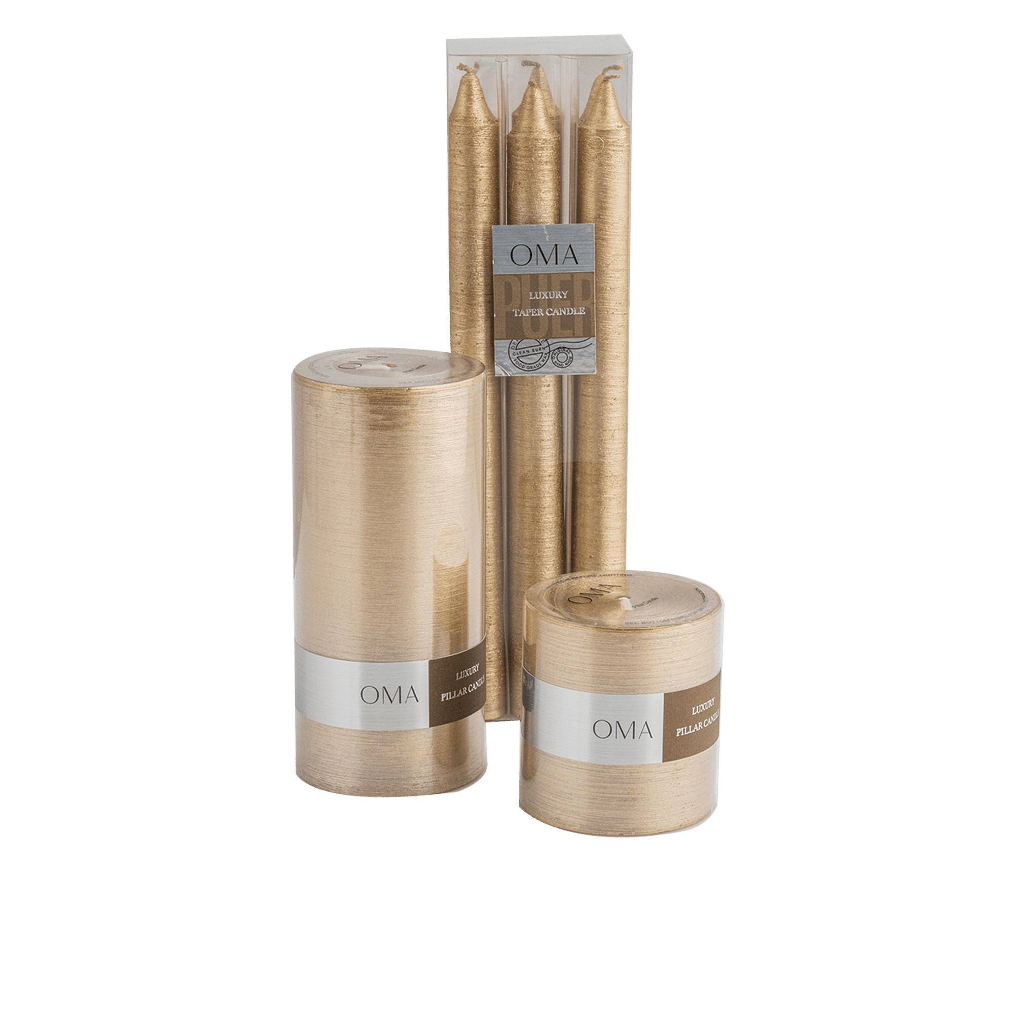 Deliciae Taper Candle Metallic S/6