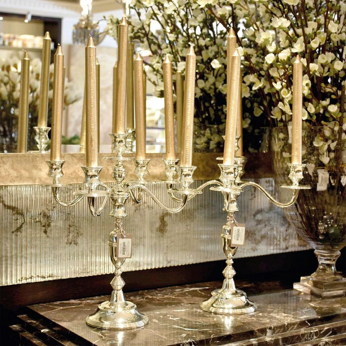 Deliciae Taper Candle Metallic S/6