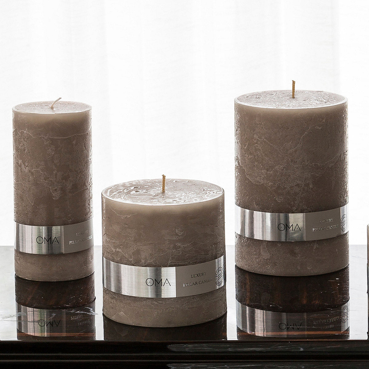 Deliciae Pillar Candle Grey