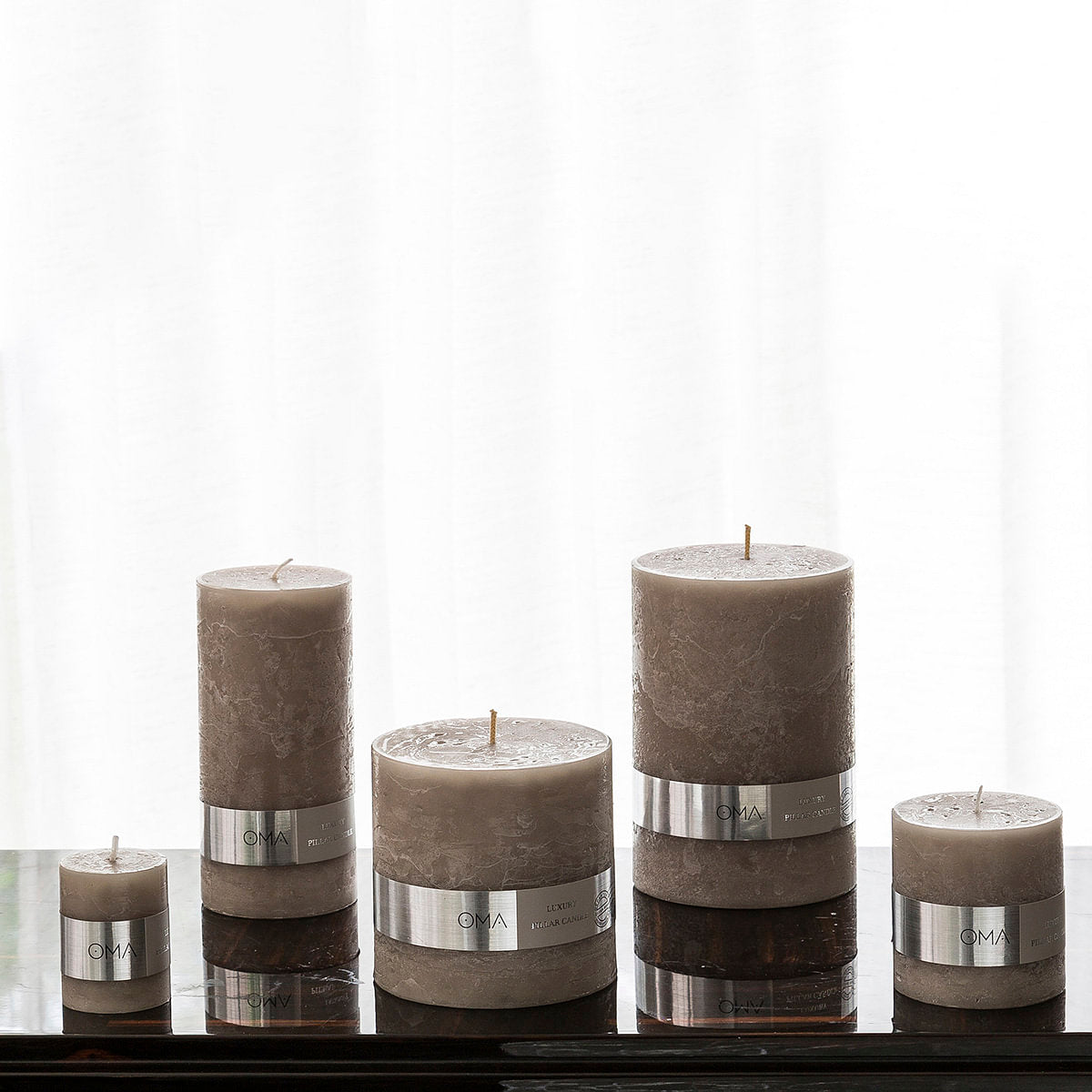 Deliciae Pillar Candle Grey