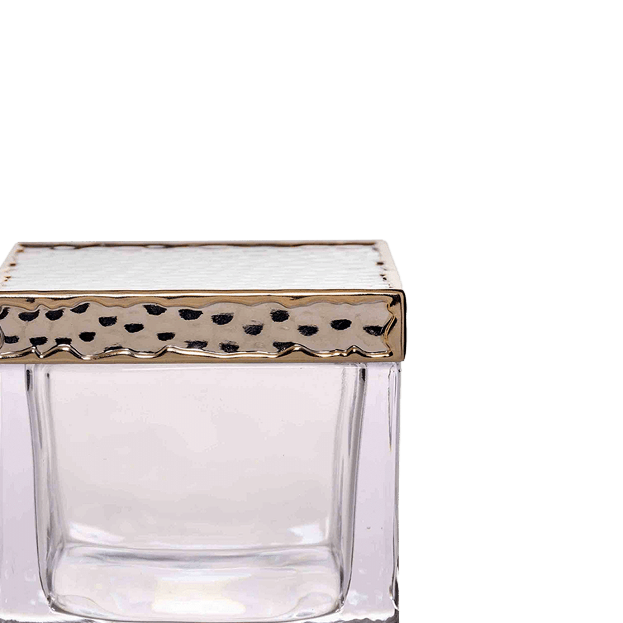 CLEAR & SILVER COTTON JAR