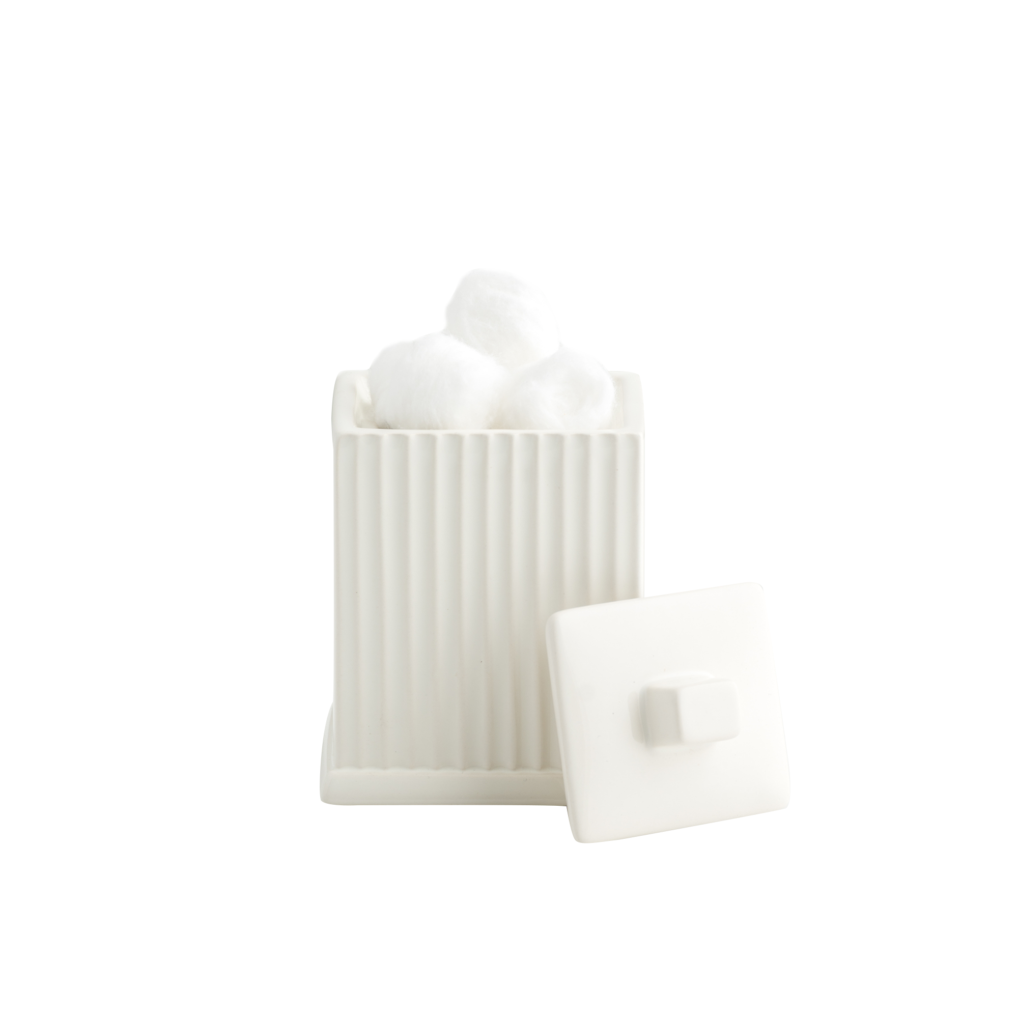Monogram Ivory Cotton Jar