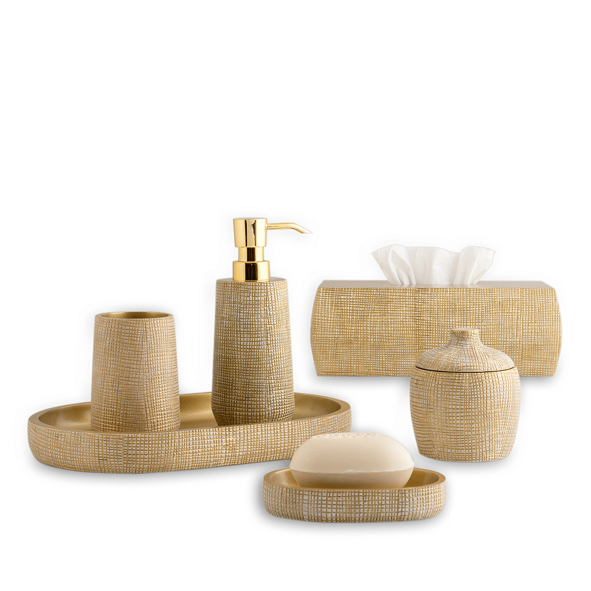 Woven Gold Bath Tumbler