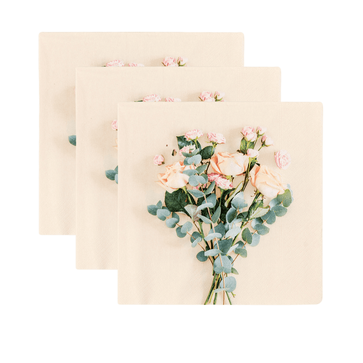 Peach Roses Lunch Napkin