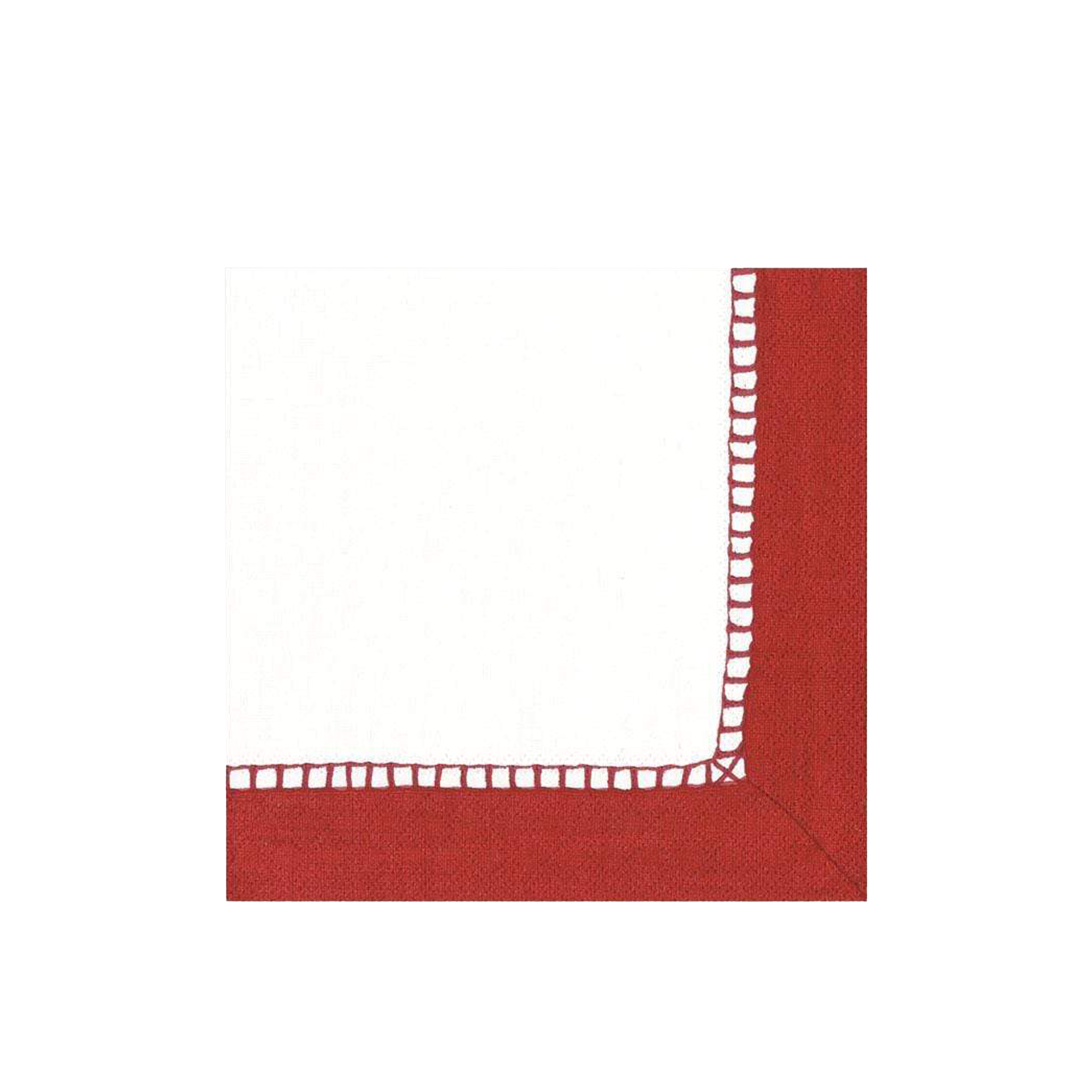 Linen Border Paper Napkin Red S/20