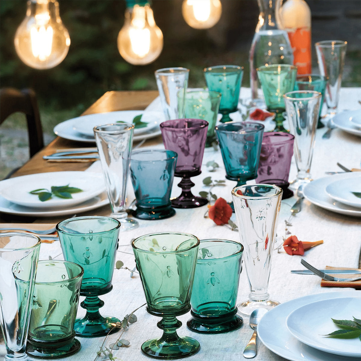 Bee Wine Glass Eggplant