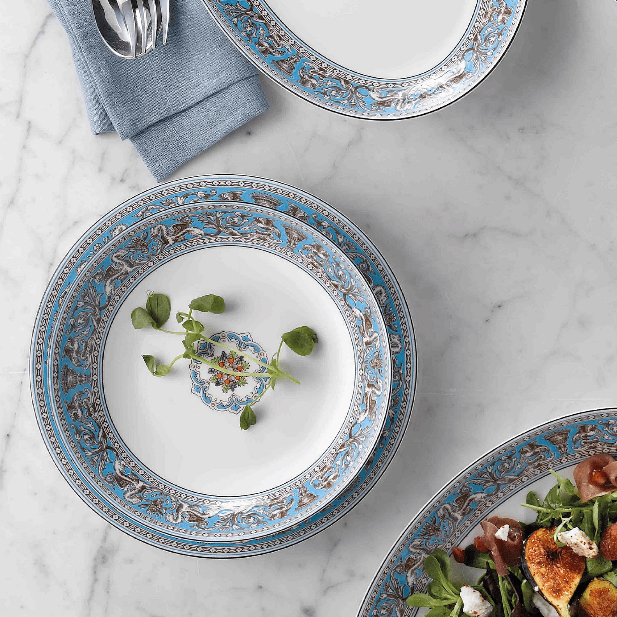 Florentine Turquoise Oatmeal Bowl