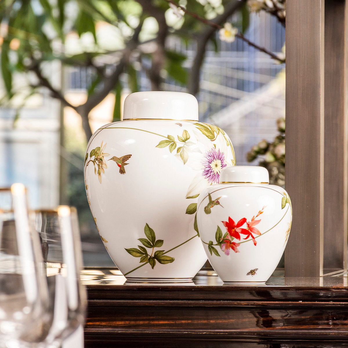 Hummingbird Bone China Vase