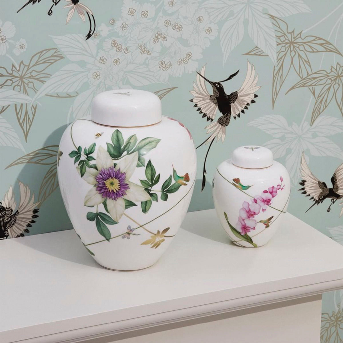 Hummingbird Bone China Vase