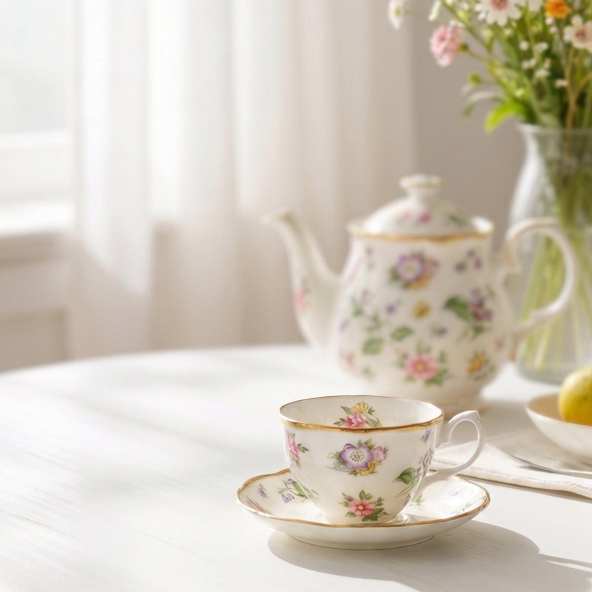 1920's Spring Meadow Tea Cup & Saucer