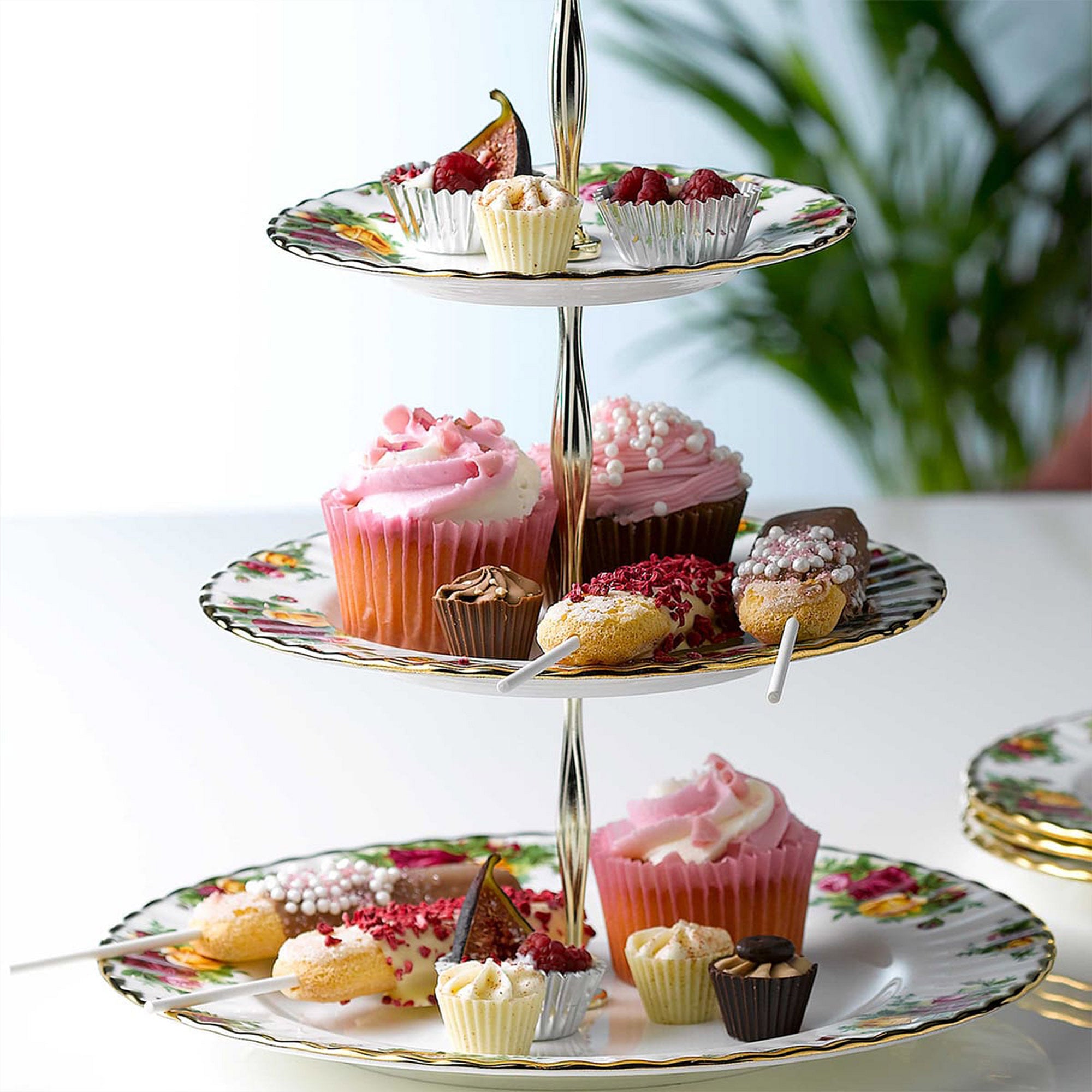 Old Country Roses Cake Stand 3-Tier