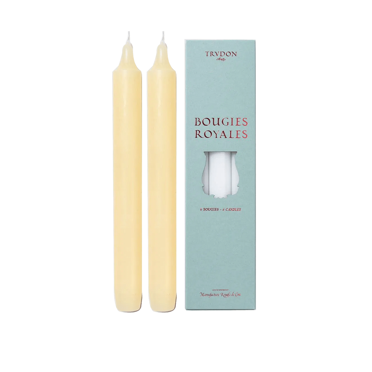 Madeleine Non Scented Taper Candles Ivory S/6