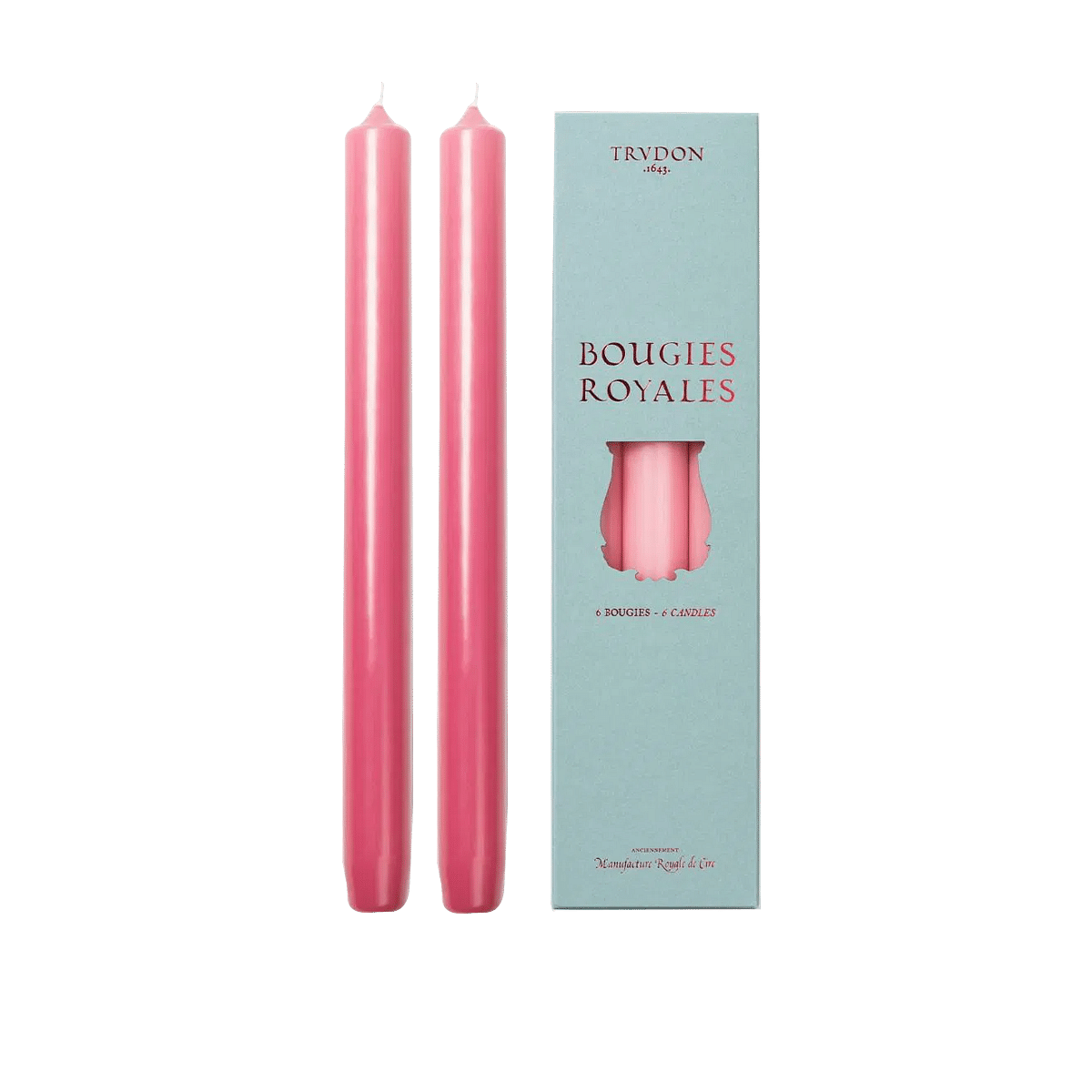 Madeleine Non Scented Taper Candles Rose S/6