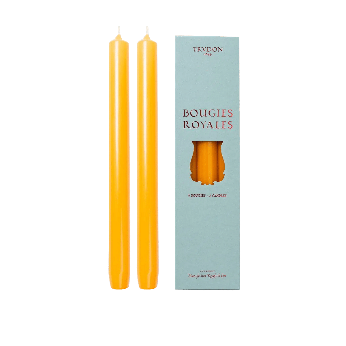 Madeleine Non Scented Taper Candles Mimosa S/6