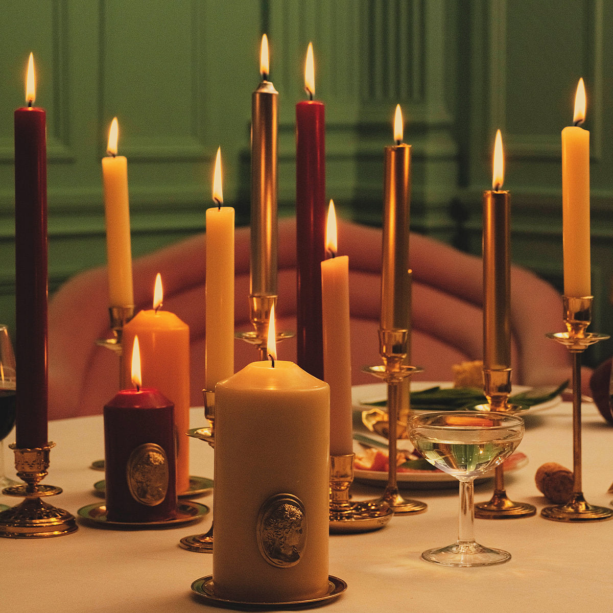 Madeleine Non Scented Taper Candles Mimosa S/6