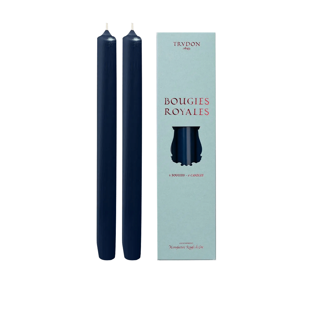 Madeleine Non Scented Taper Candles Navy Blue S/6