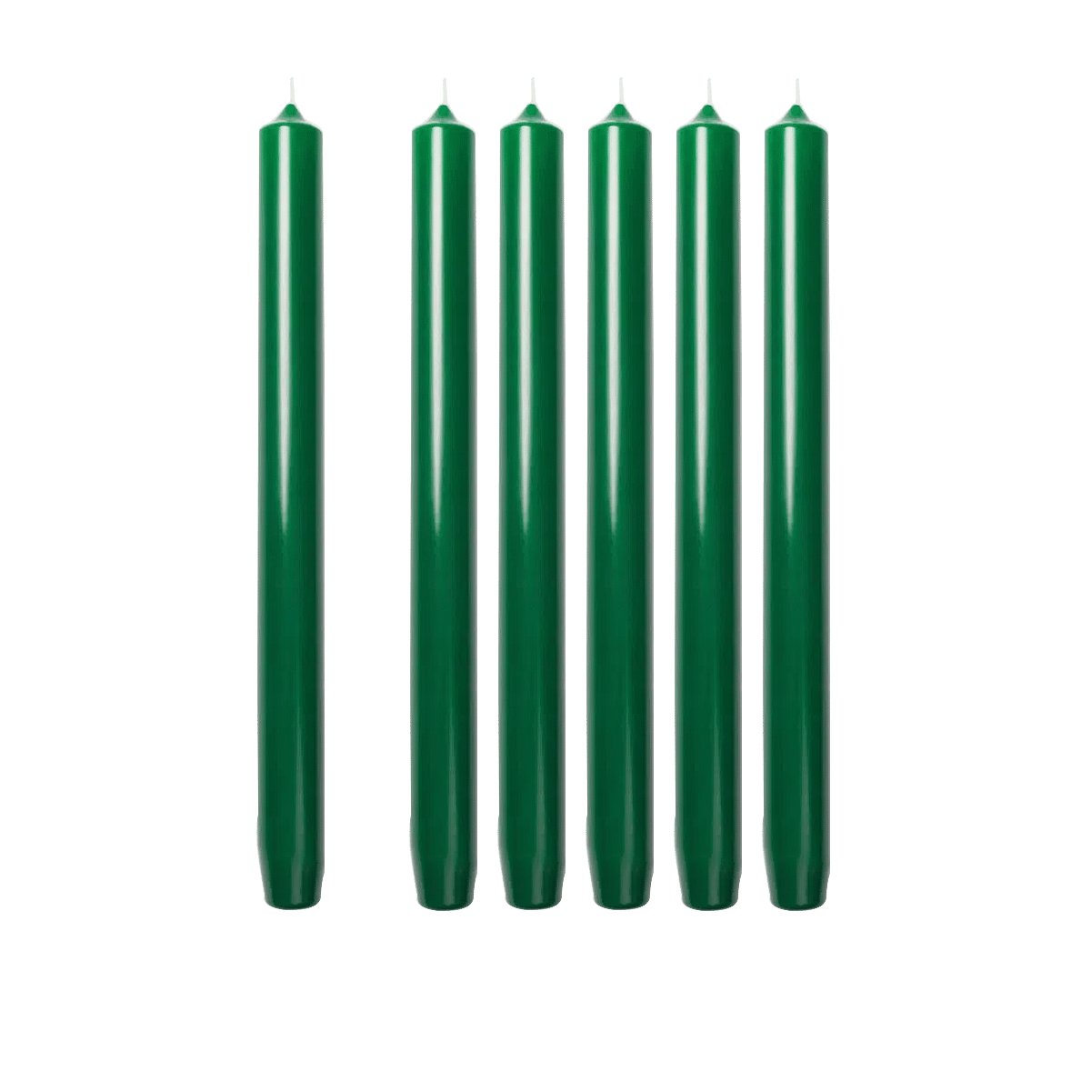 Madeleine Non Scented Taper Candles Green S/6