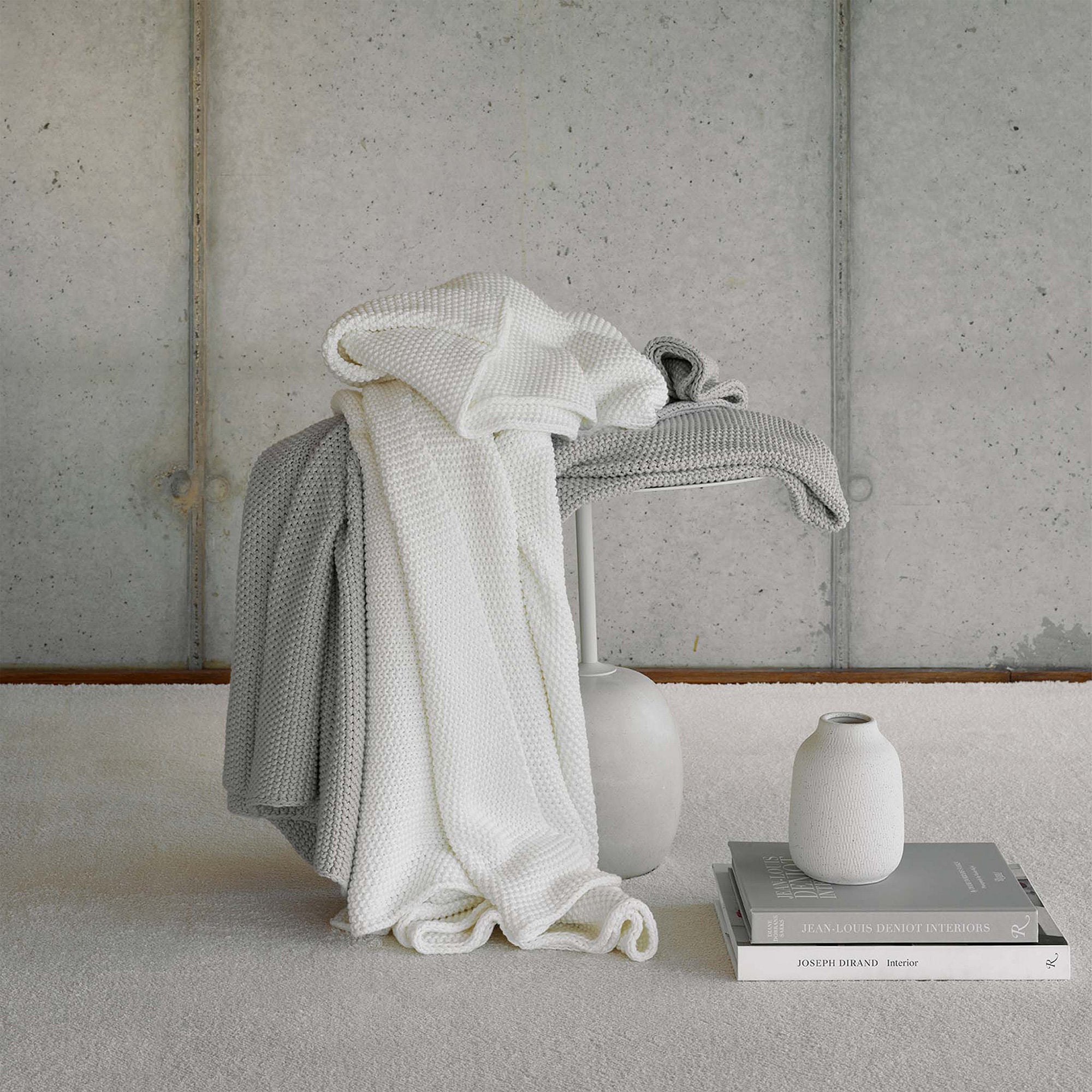 LILIUM THROW COOL GREY 100% COTTON