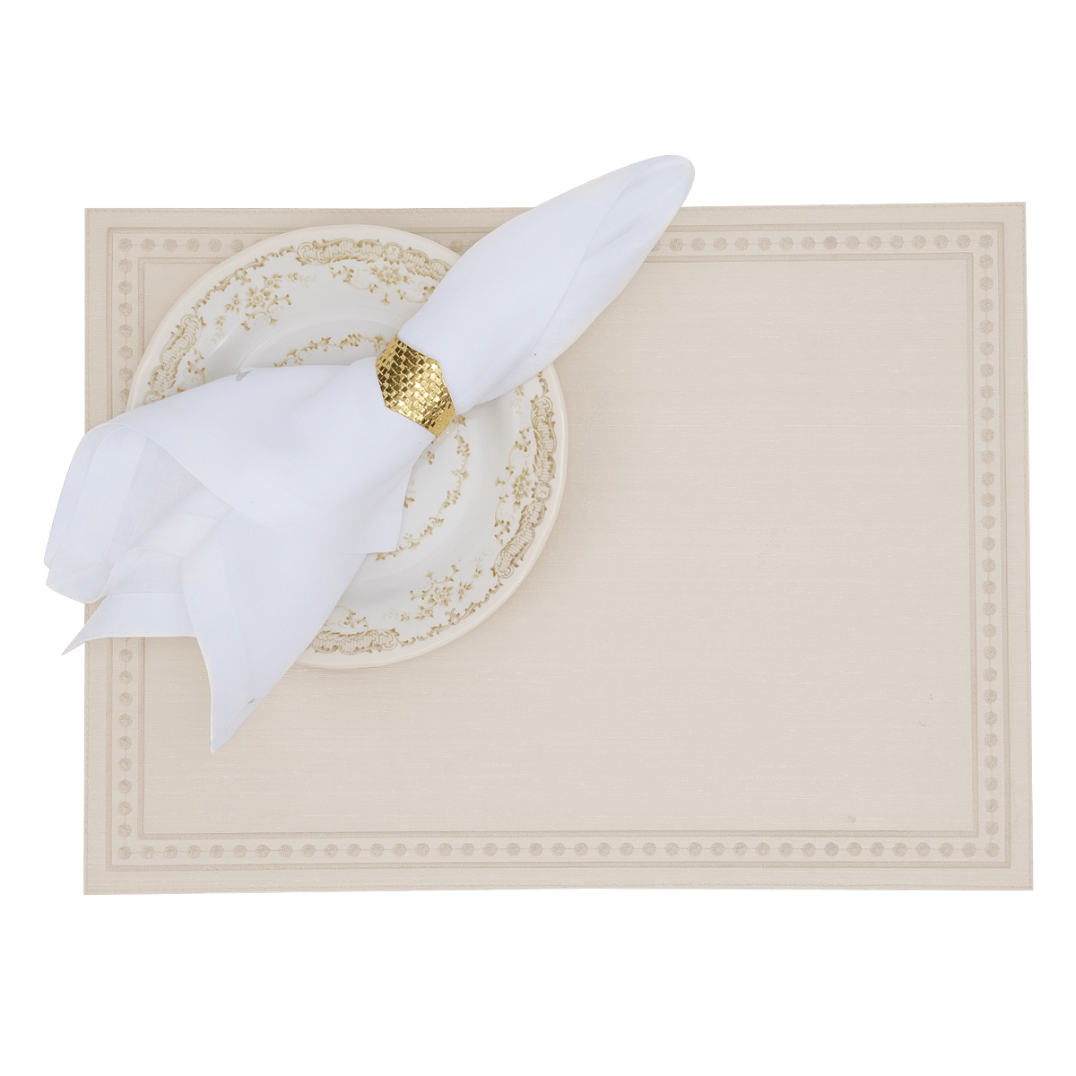 Silk Line Dot Embroided Placemat