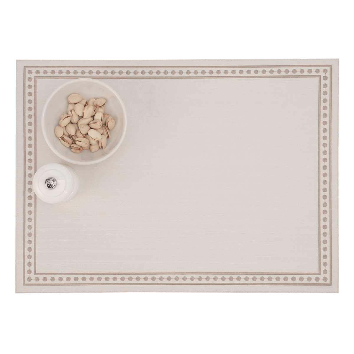 Silk Line Dot Embroided Placemat