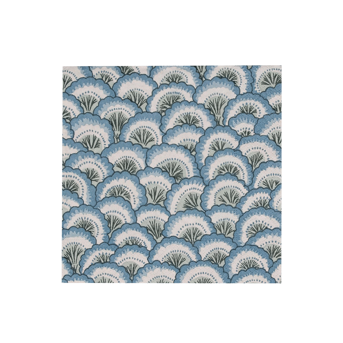 Pontchartrain Scallop Paper Napkins Blue S/20