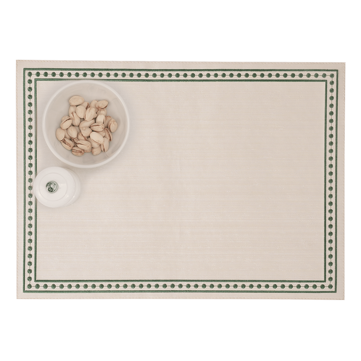Silk Line Dot Embroided Placemat