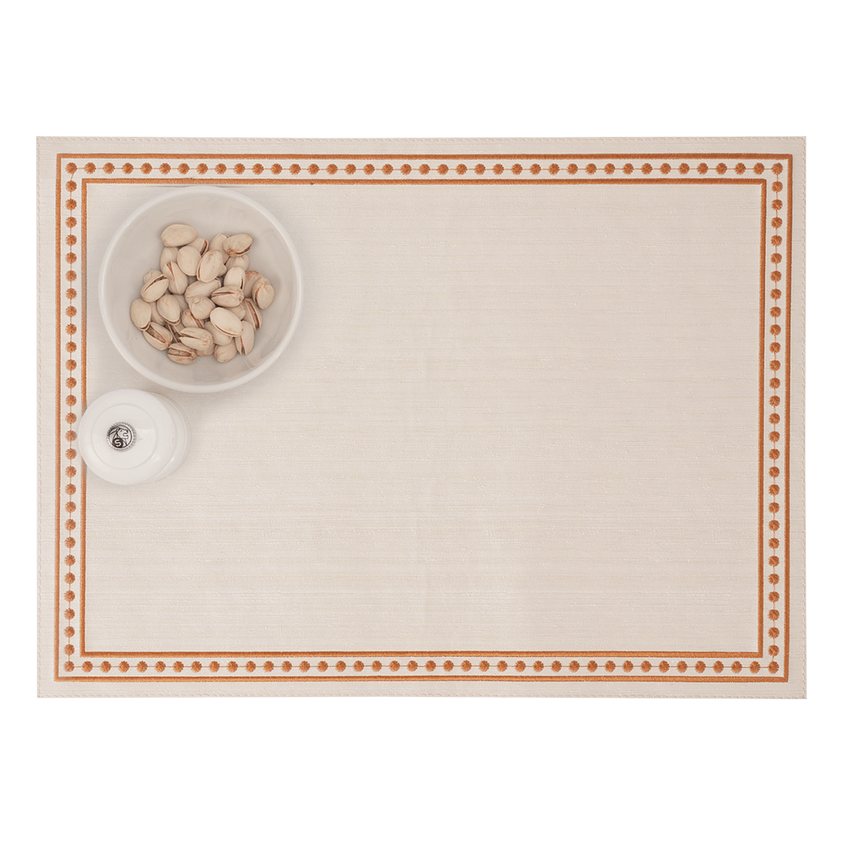 Silk Line Dot Embroided Placemat