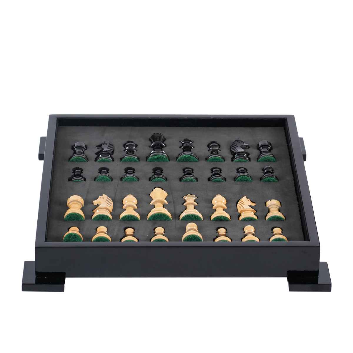 Bison Marbled Horn Chess Set