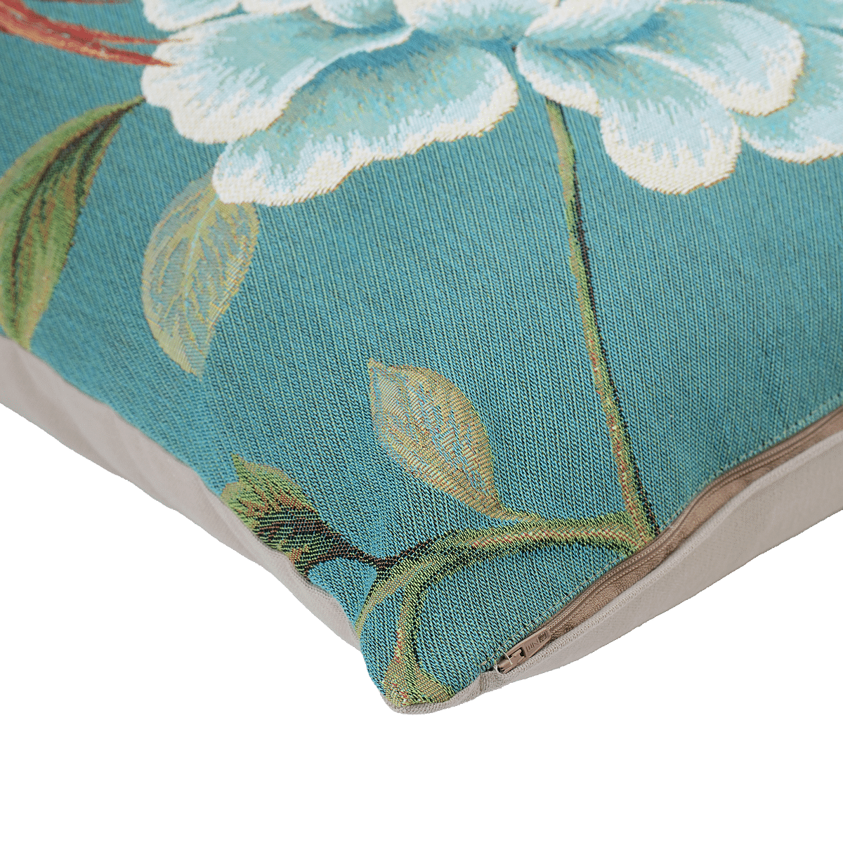 Blue Birds Flowers Tapestry Cushion Cover