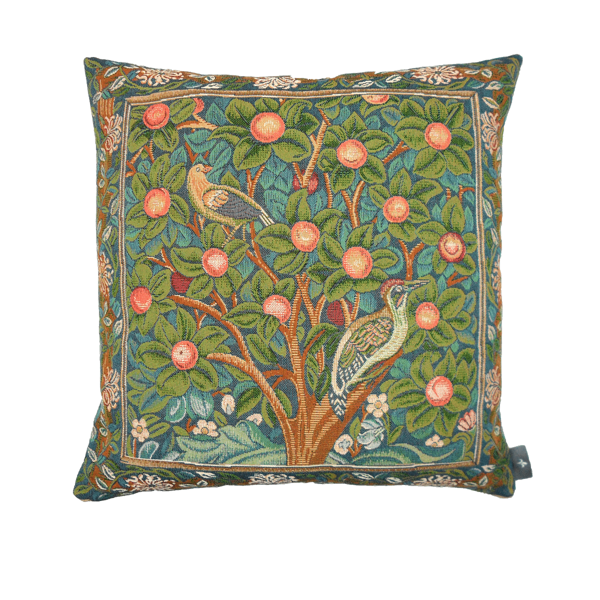 The Green Woodpecker Cushion Cover