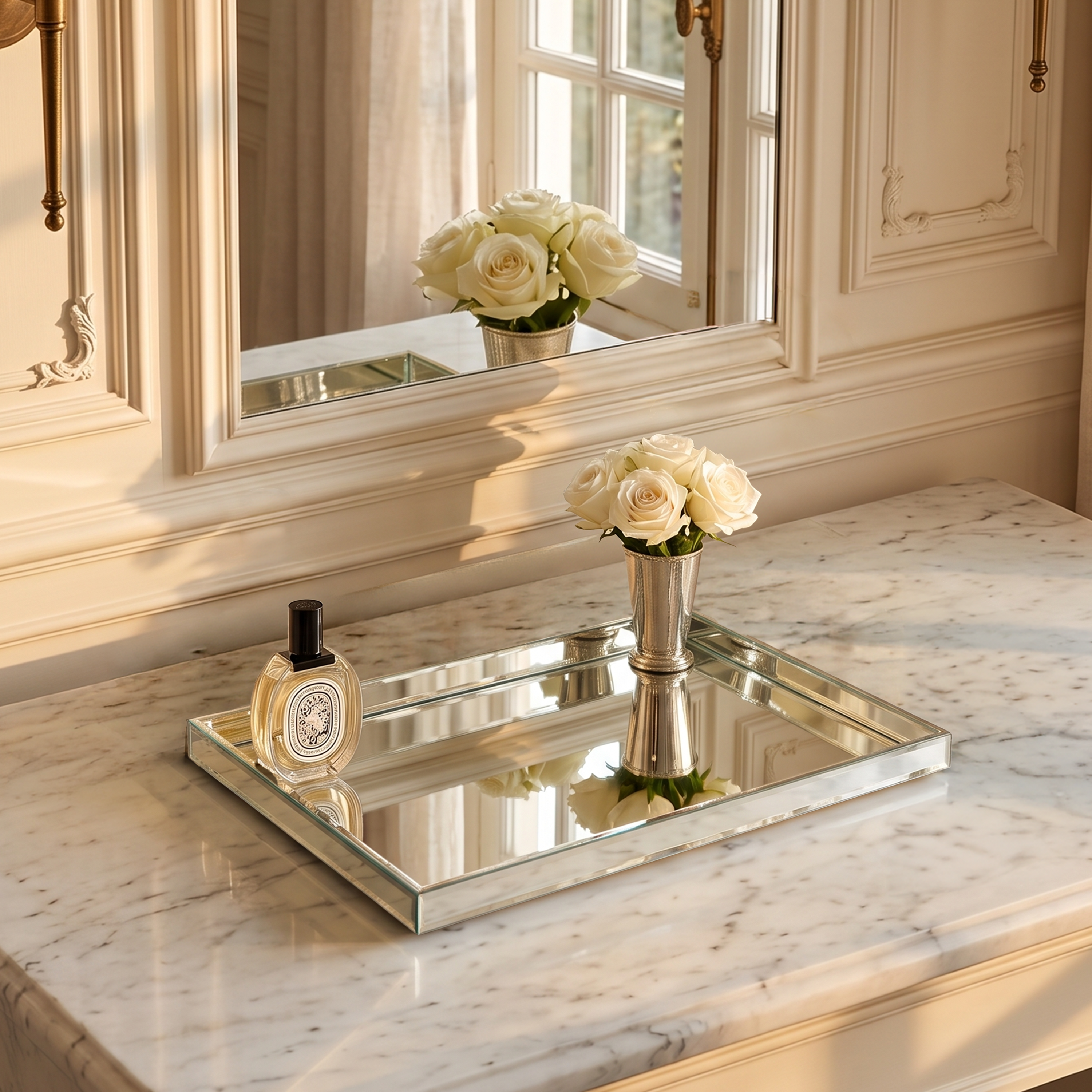 Clear Mirror Vanity Tray