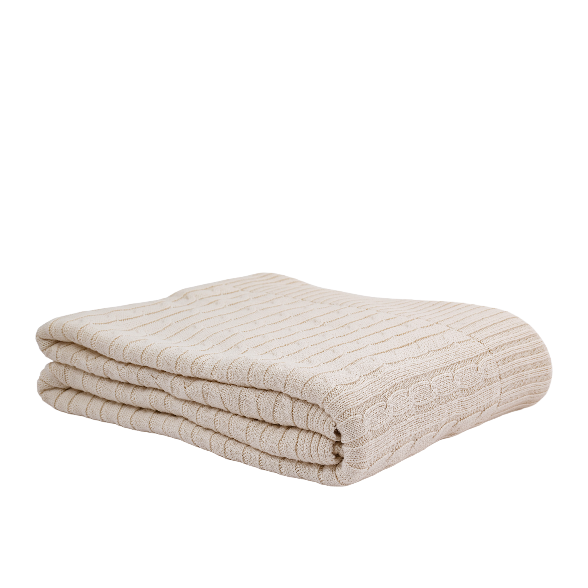 Oxford Cable Knit 100% Cotton Knitted Throw