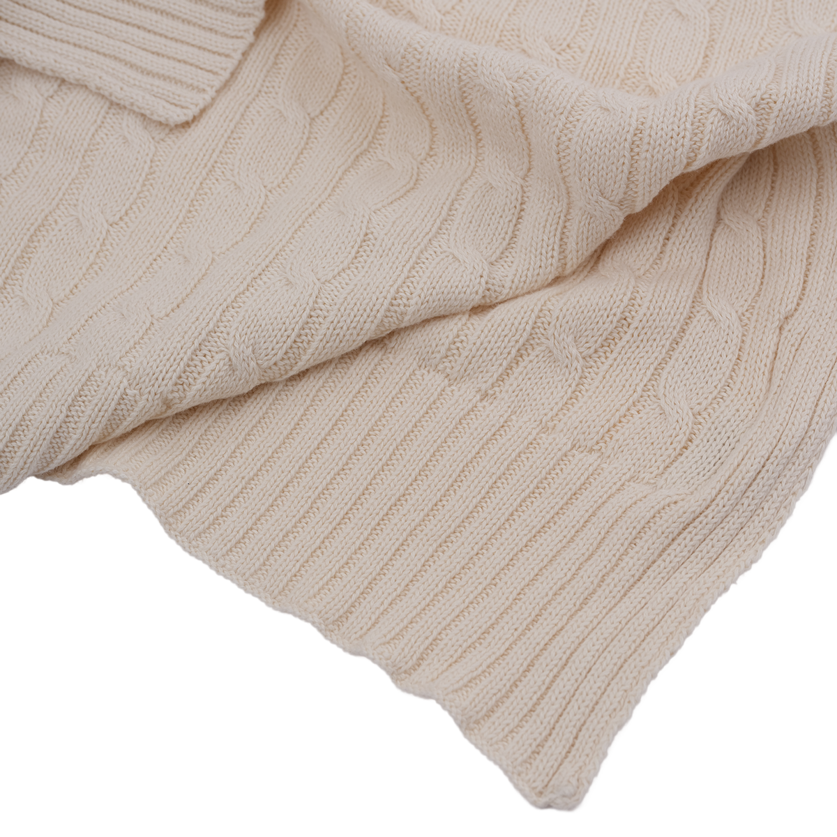 Oxford Cable Knit 100% Cotton Knitted Throw