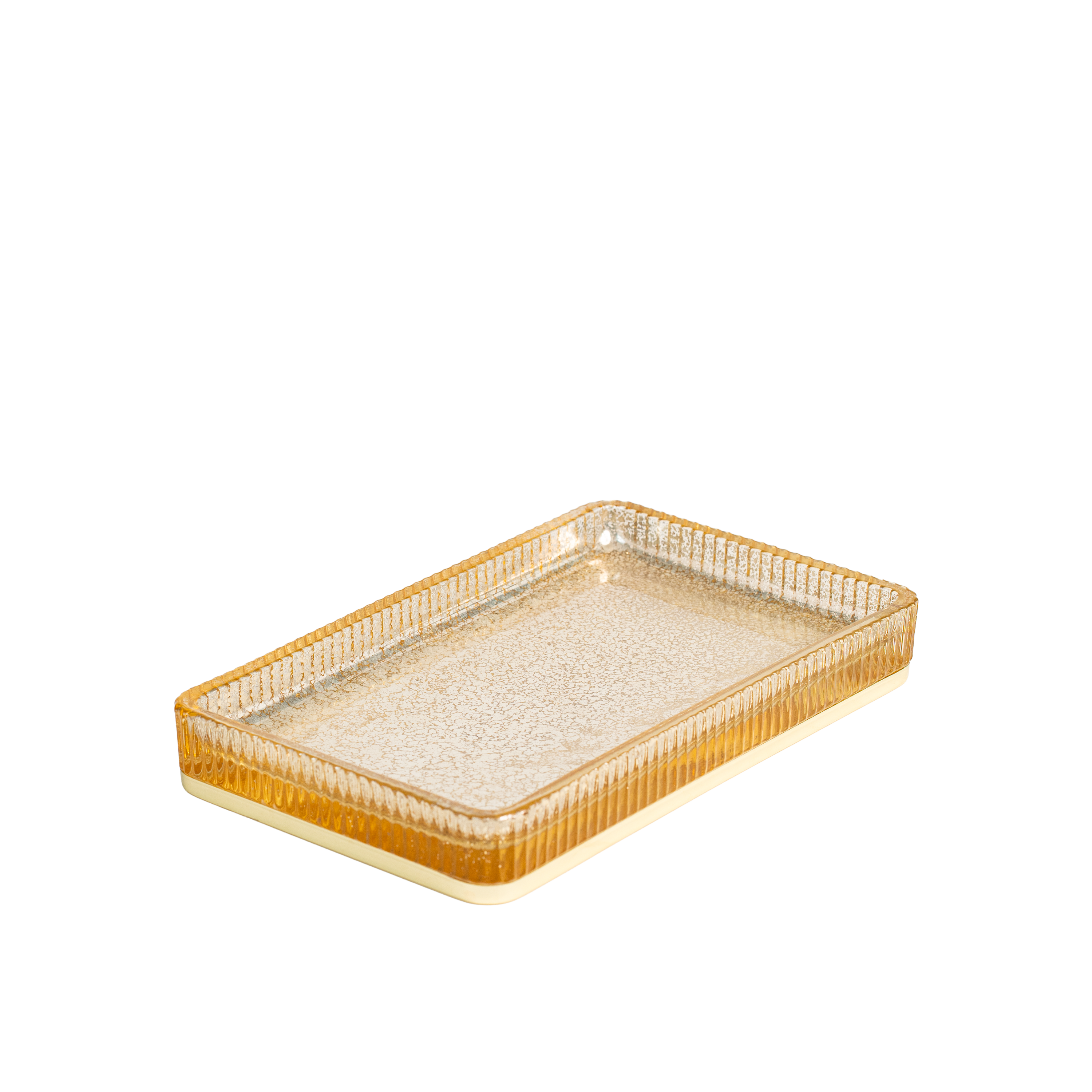 Ridged Gold Vanity Tray