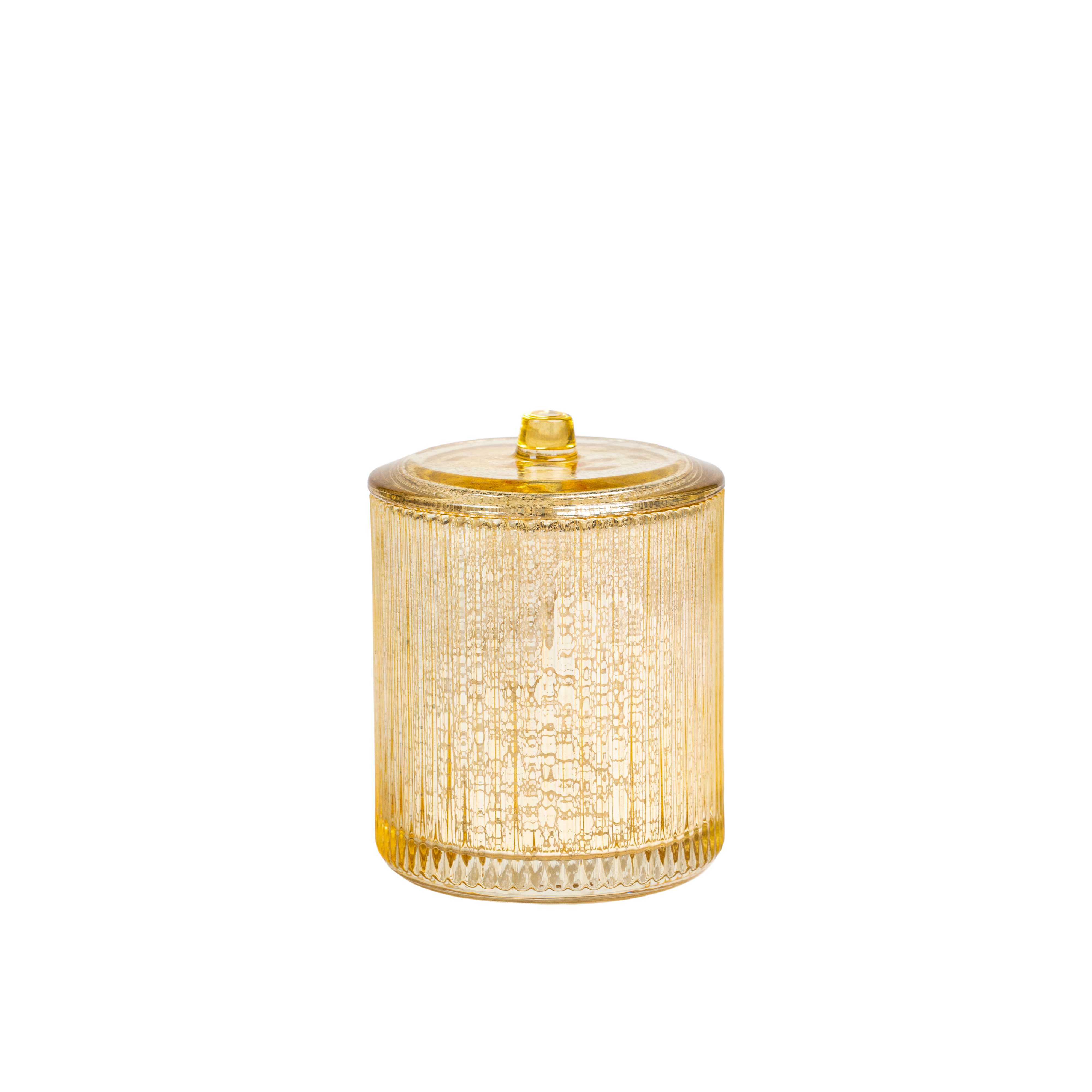 Ridged Gold Cotton Jar
