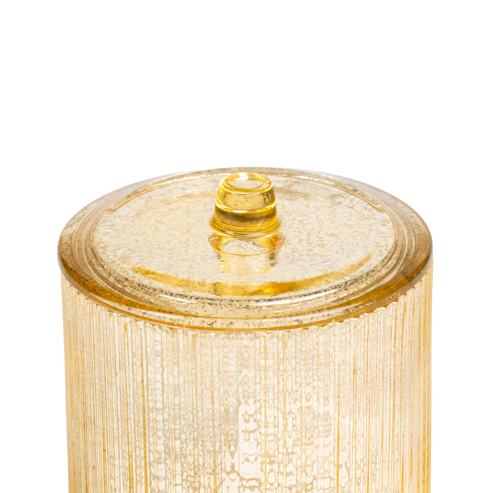 Ridged Gold Cotton Jar
