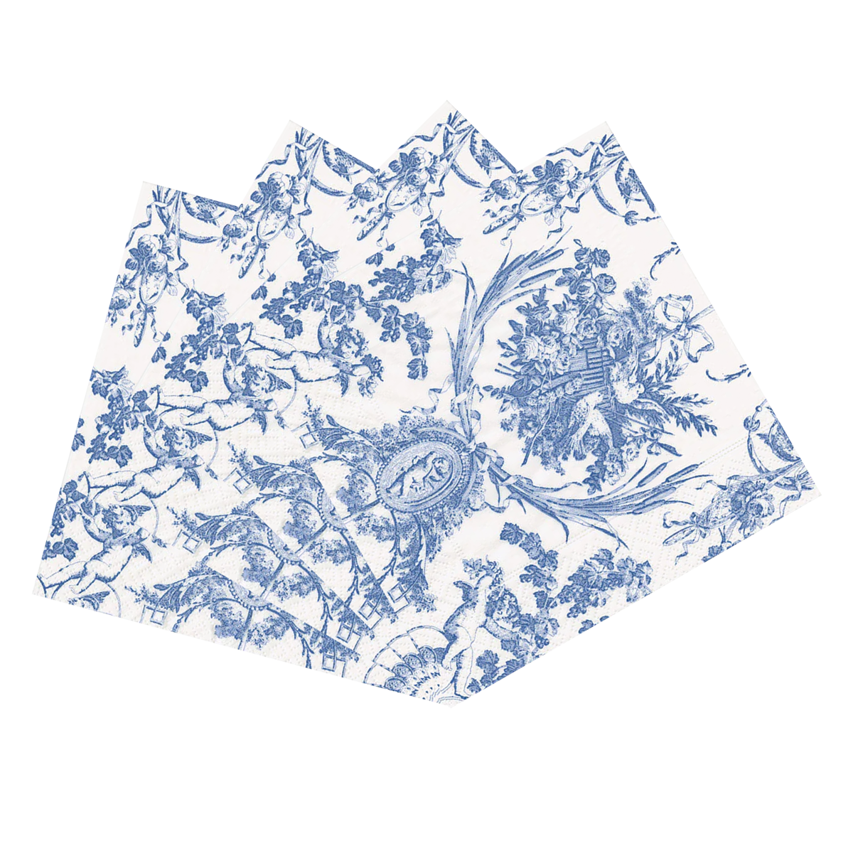 Romantic Toile Blue Paper Napkins