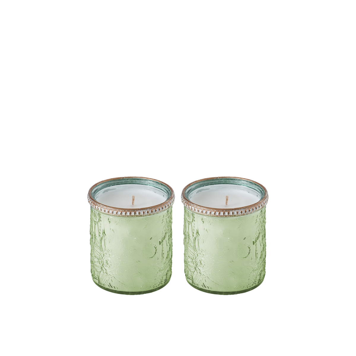 Bezel Fern Moss Scented Candle S/2