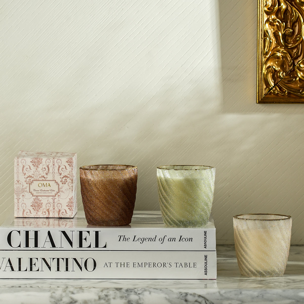 Crown Winter Candle S/3