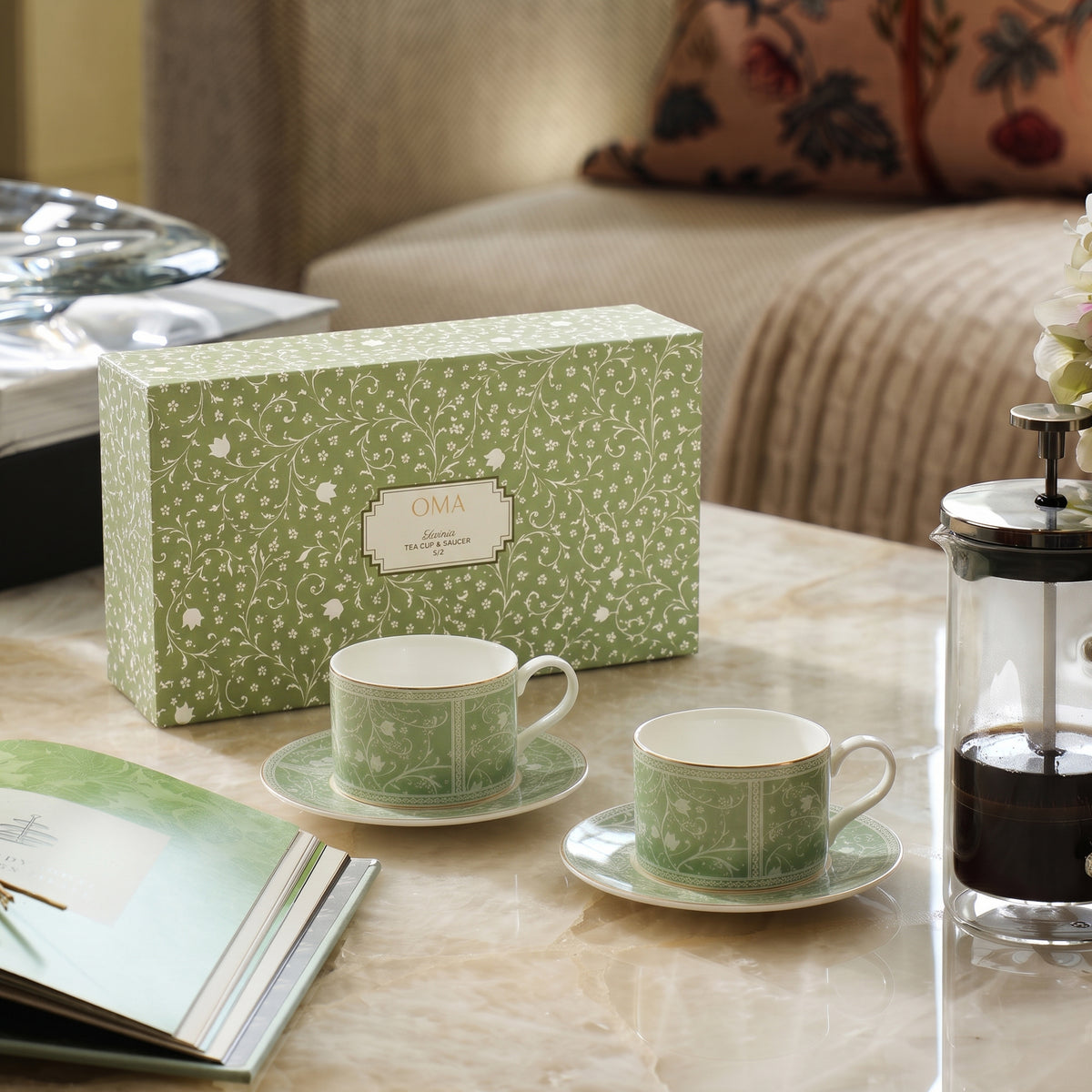 Lavinia tea cup & saucer S/2