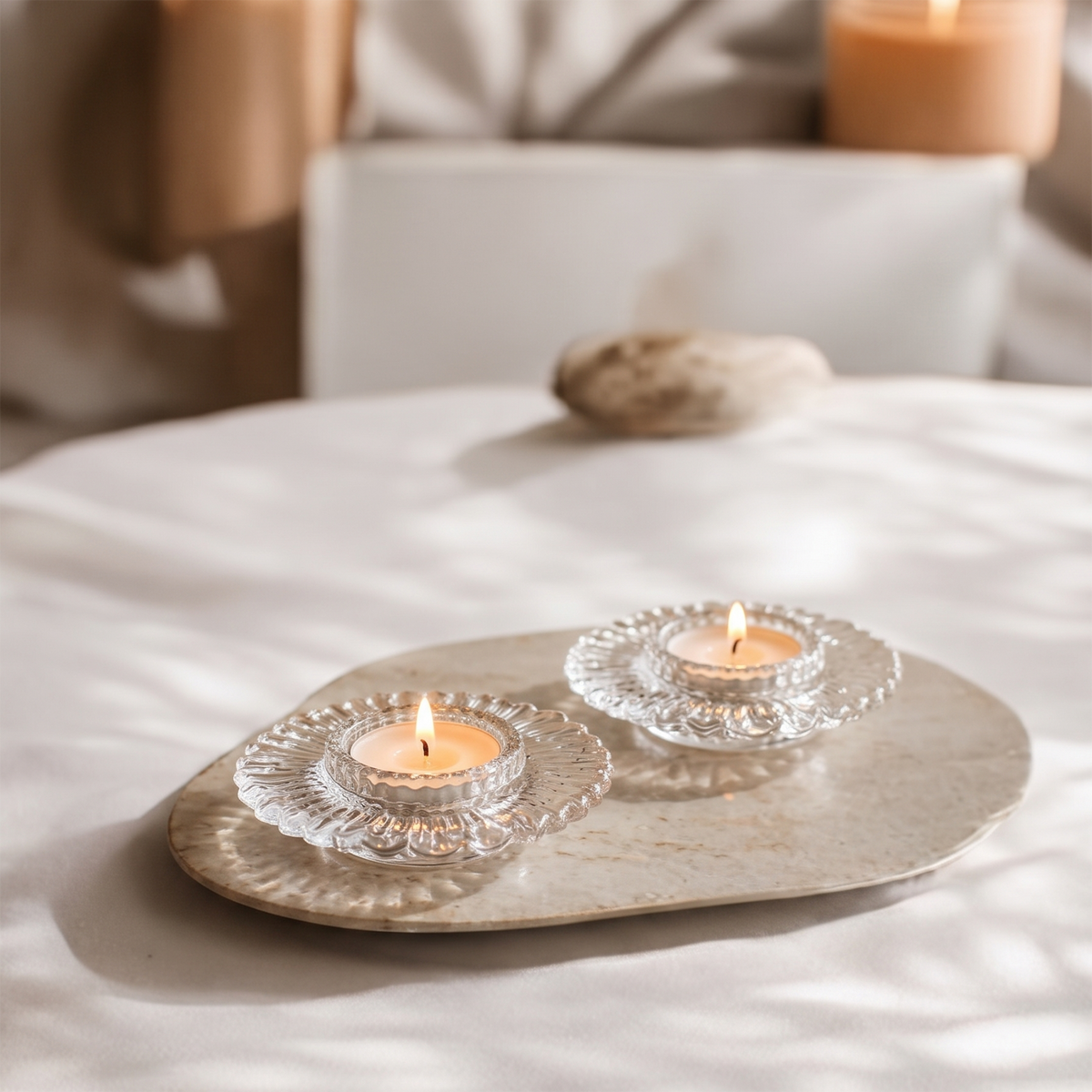 Nouveau T-Light Candle Holder S/2