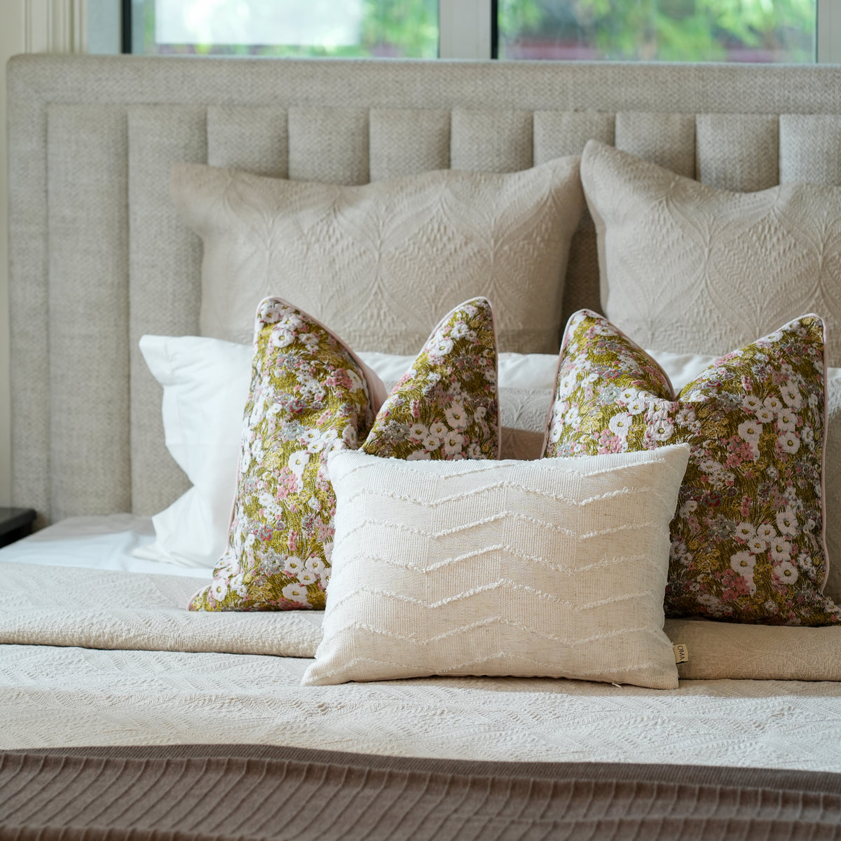 Vanilla Jacquard Decorative Cushion