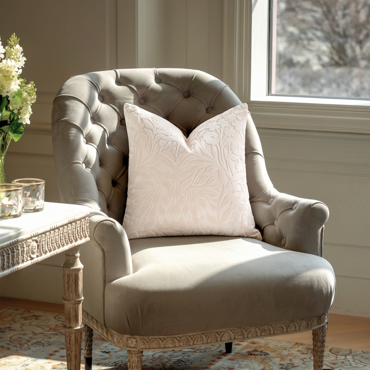 Arctic Jacquard Decorative Cushion Beige