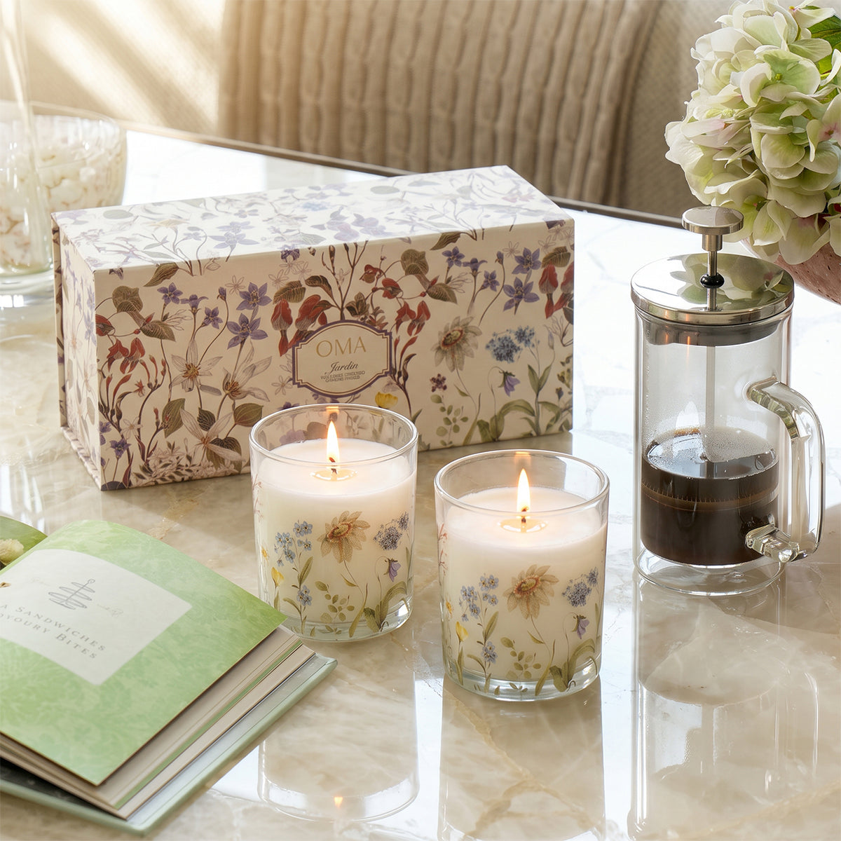 Jardin Volcano Scented Candle S/2