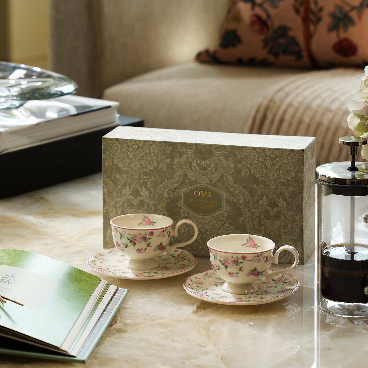 La Vie En Rose Tea Cup & Saucer