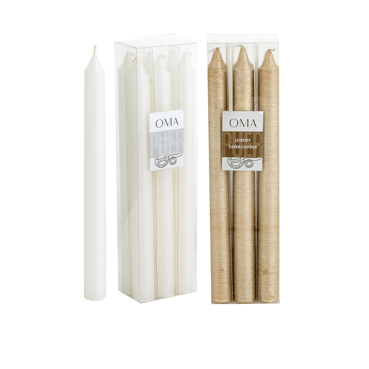 Deliciae Taper Candle Metallic S/6