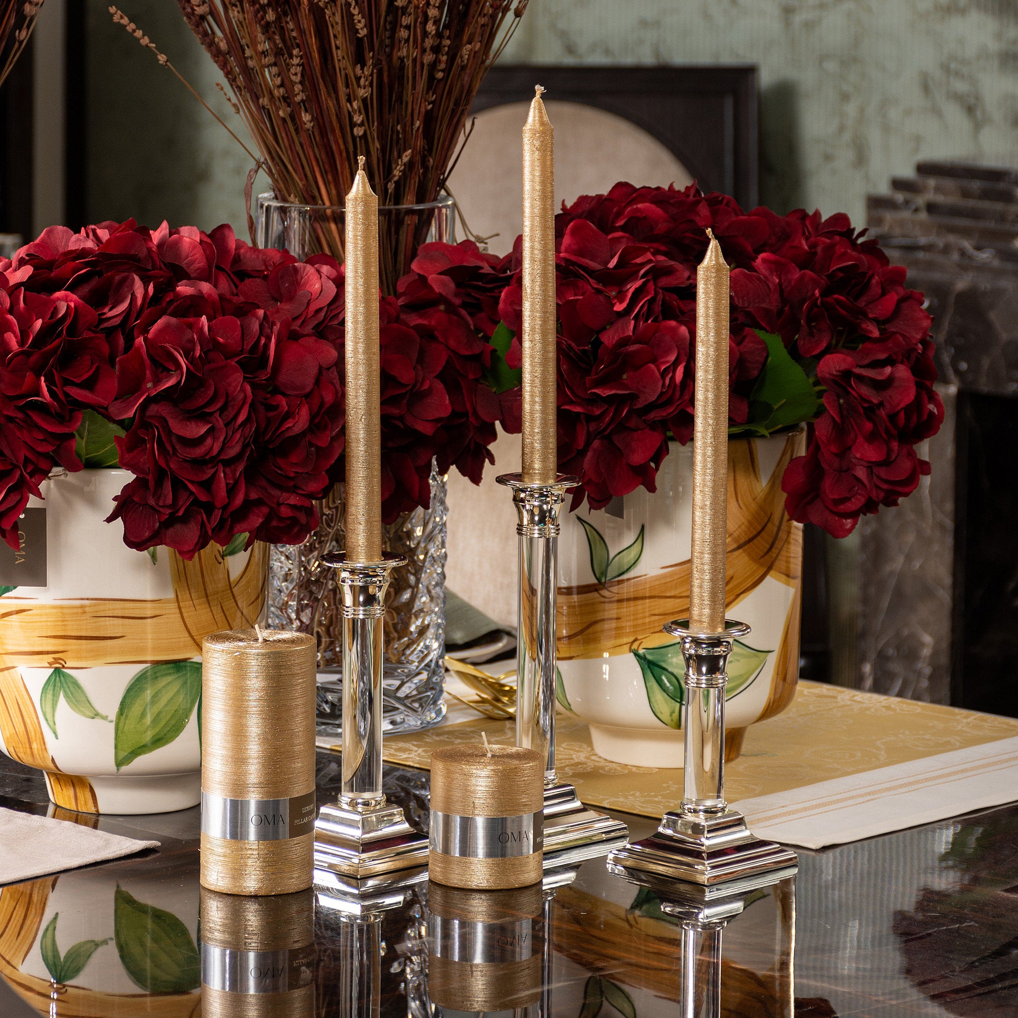 Deliciae Taper Candle Metallic S/6