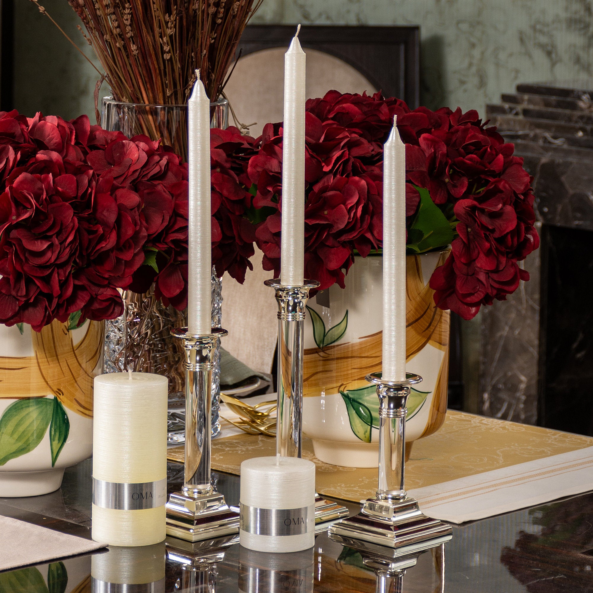 Deliciae Taper Candle Metallic S/6