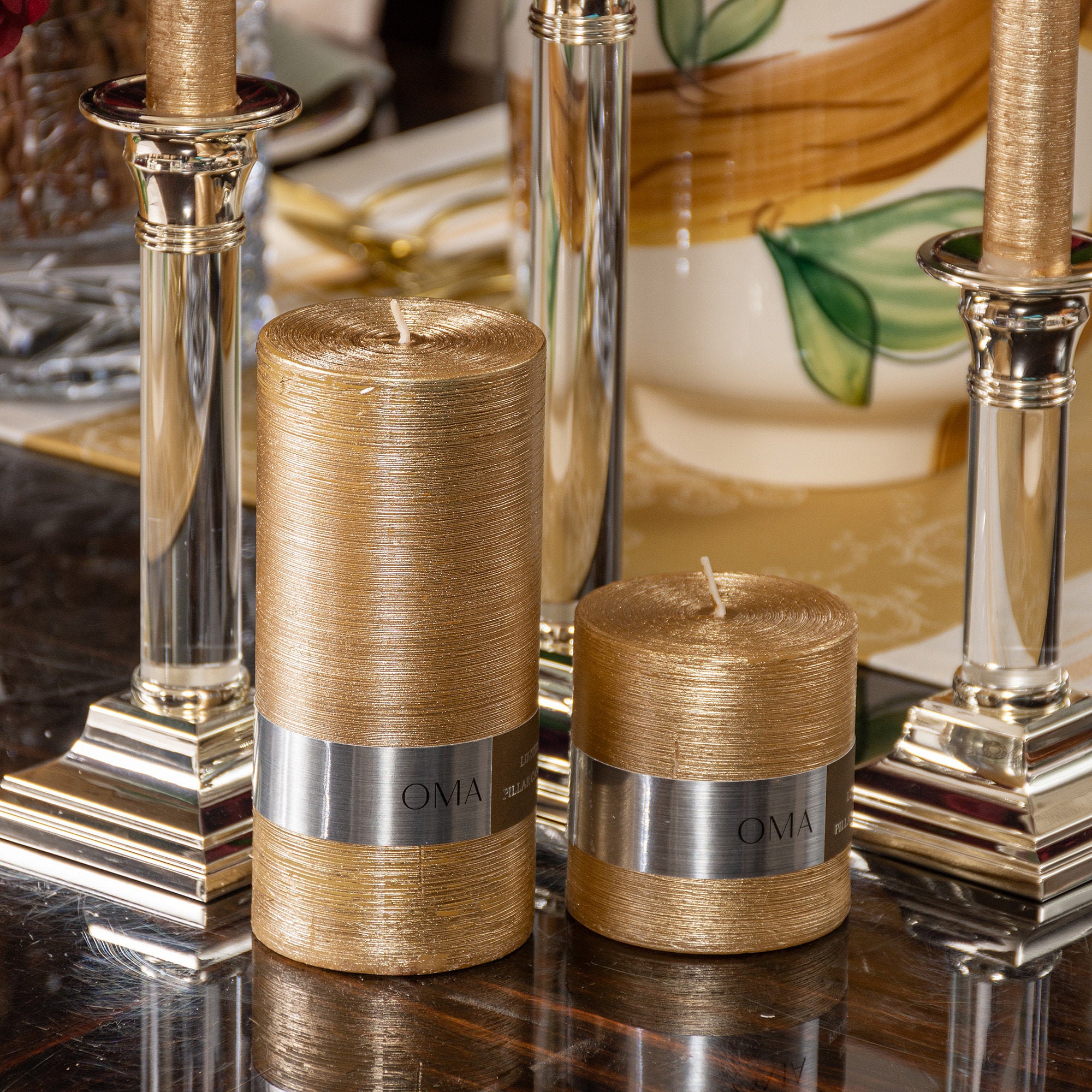 Deliciae Pillar Candle Gold