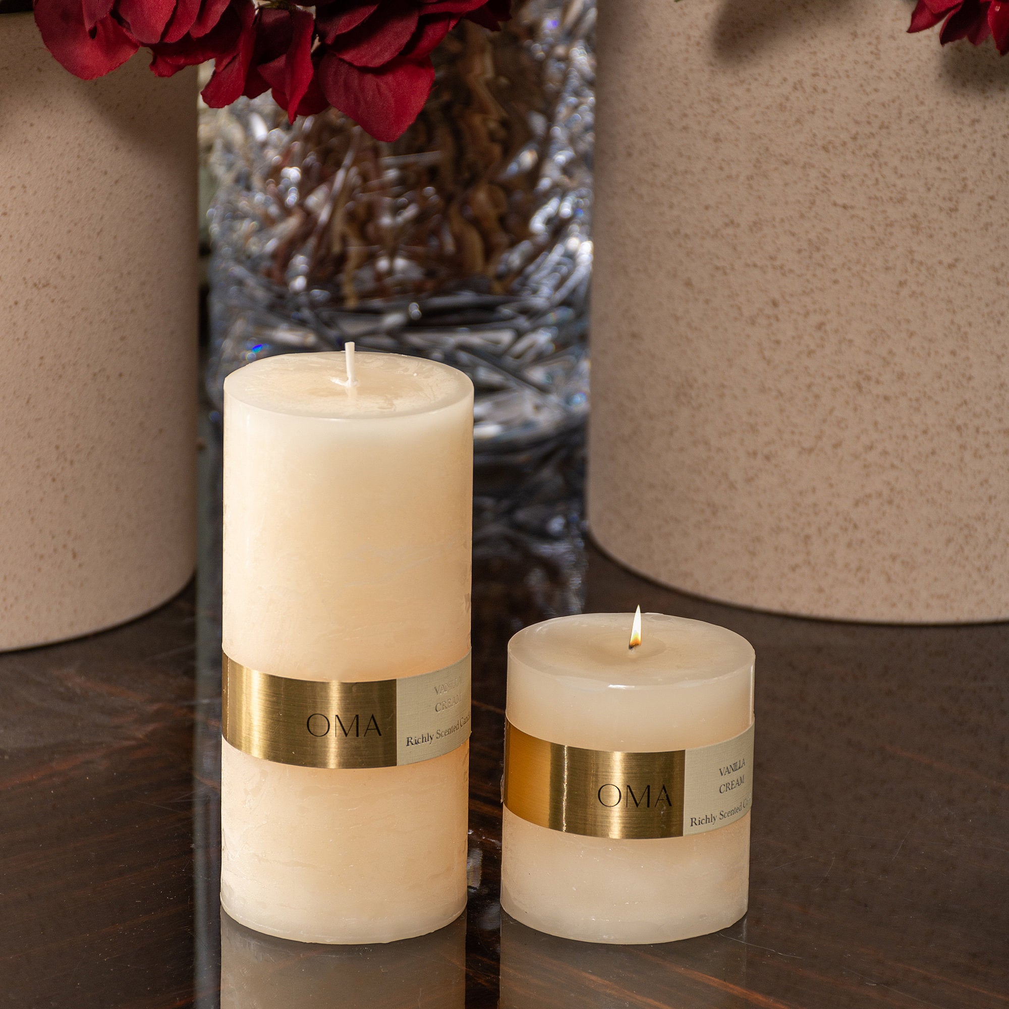 Vanilla Cream Scented Pillar Candle